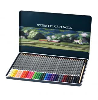 水溶性彩色铅笔铁盒装36色木杆铅笔