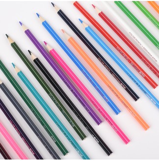 跳跳海豚三角木杆圆纸筒24色彩色铅笔(G-2629(24))
