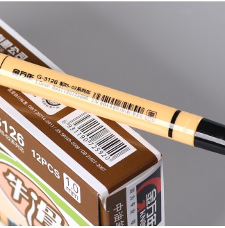 牛滑木色杆1.0MM半针配RS02系列芯拔帽中油笔