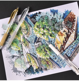 手绘高光1.0子弹配RS09按动中性笔